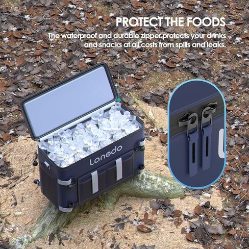 Soft Cooler Bag, Collapsible Soft Sided Cooler, 36 Cans Insulated Beach Cooler Lunch Bag, Large Leakproof Camping Cooler Reusable Waterproof Ice Chest for Travel Picnic Kayaking (Blue) in Kuwait