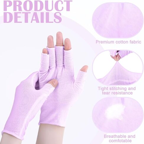 Geyoga 6 Pairs Fingerless Moisturizing Gloves Eczema Cotton Gloves for Adults Half Finger Touchscreen Glove Lotion Gloves Overnight Dry Hands for Women Sleeping Gloves (Black) in Saudi Arabia