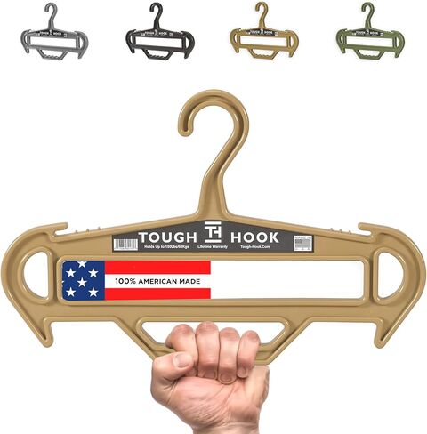 XL Tough Hook Heavy Duty Hanger, X-Large Tactical Hanger for Police Gear, Scuba Gear, & Dive BCD, 180-lb Capacity Wetsuit Hanger with Carry Handle, USA Made, Gray 1 Pack in Saudi Arabia