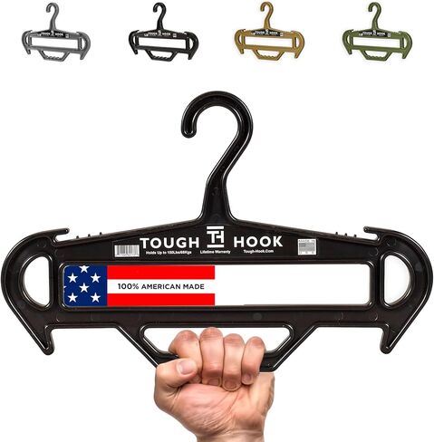 XL Tough Hook Heavy Duty Hanger, X-Large Tactical Hanger for Police Gear, Scuba Gear, & Dive BCD, 180-lb Capacity Wetsuit Hanger with Carry Handle, USA Made, Gray 1 Pack in Saudi Arabia