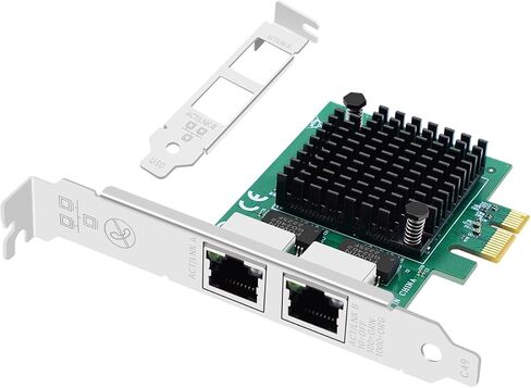 بطاقة شبكة خادم Dual-Port مع Intel I226-V Chip PCI-E X1 2.5G Gigabit Ethernet Card RJ45 LAN LOND ADAPTER Windows/10/11/Windows Server/2022 in Kuwait