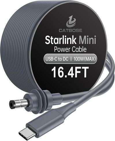 for Starlink Mini Power Cable 3M/10FT, Starlink Mini USB C to DC Power Cable Cord 100W, USB Type C to DC Cable Compatible with PD Protocol Power Banks - Starlink Mini Dish Antenna Accessory Kit in Saudi Arabia