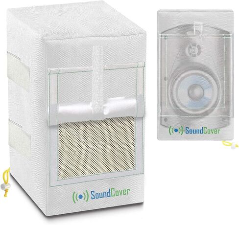 Two White Waterproof 600D Outdoor Speaker Covers for C-Bracket Mounted Speakers – Fits Klipsch AW-650, Polk Atrium 8 SDI, Definitive Technology AW 6500 (Max Dimensions: H 15" x W 9.45" x D 11") in Kuwait