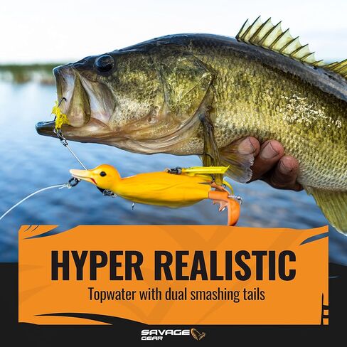Savage Gear 3D Duck Fishing Bait ، 2 3/4 أوقية ، بطة خشبية ، ملامح واقعية ، ألوان وحركة ، بناء ABS متين ، خيارات التزوير متعددة الاستخدامات ، ذيول تحطيم مزدوجة ، تكوين خطاف ثنائي المزدوج in Kuwait
