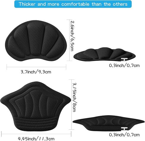 Back of Heel Cushion Pads, Adhesive Heel Grips Inserts for Loose Shoes, Prevent Heel Slip and Blister Shoe Guards, 2PCS-Beige+2PCS-Beige+2PCS-Beige in Kuwait