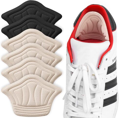 Back of Heel Cushion Pads, Adhesive Heel Grips Inserts for Loose Shoes, Prevent Heel Slip and Blister Shoe Guards, 2PCS-Beige+2PCS-Beige+2PCS-Beige in Kuwait