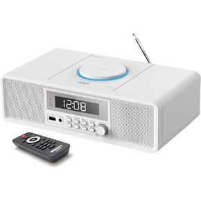 Compact Home Stereo System CD Player,Clear 20W RMS Sound System with FM Radio,Bluetooth,USB,MP3,AUX,Digital Dual Alarm Clock,CD-R/CD-RW/MP3/WMA Playback(Black) in Kuwait