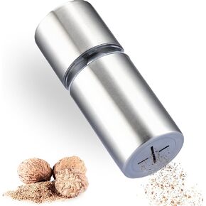 ZOLMER® Nutmeg Grinder Mill with Storage Container | Extra Sharp Grinder for Finest Nutmeg Powder | Stainless Steel whole Nutmeg grinder | Nutmeg Grater
