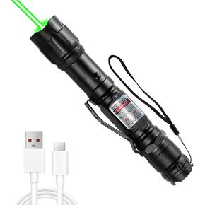 [Professional] Rechargeable Green Line Light Flashlight Long Distance Range for TV/LED/LCD Screens Tactical Flashlights Presentation Office/Outdoors/Astronomic/Construction [003]