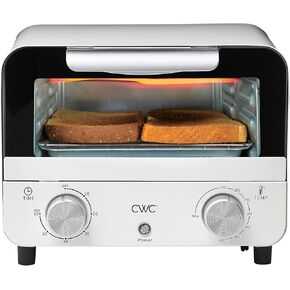 COOK WITH COLOR Mini Toaster Oven: 600W Power, Precision Timer, Auto Shutoff, and Culinary Delights Up To 450 Degrees, Cream
