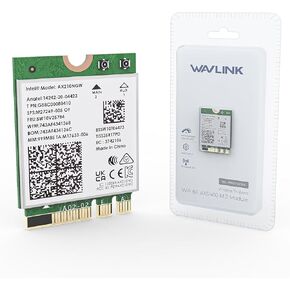 WAVLINK WiFi 6E Wireless Card with Bluetooth 5.3, 2025 Tri-Band AXE5400 NGW Network Card, Intel AX210, Ultra-Low Latency, Support Windows 10/11 (64bit), Linux, M.2/NGFF