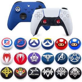 2PCS Joystick Cap Silicone Rubber Thumb Stick Grip Caps for PS5 PS4 PS3 Xbox 360 Xbox One Xbox One X Elite Controller (Color 1)