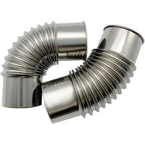 Elbow Chimney Diameter 2.36 inch（6cm） 90 + 45 Degree 2 Stainless Steel Camper Wood Stove Chimney Elbow Pipe