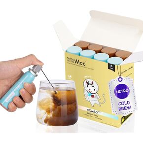 Coffee to the Moo Nitro Cold Brew Coffee Concentrate, Rose Collagen Coffee with Vitamin C for Hair, Skin, Nails, Instant Hot or Iced, Pocket/Purse Sized & Travel Friendly, No Refrigeration, 12 Cups in Saudi Arabia