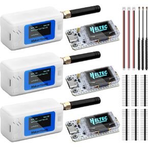 2 Pack ESP32 LoRa V3 Development Board + 1100mAh Battery + Protect Case Set - with 915MHz Antenna and SX1262 Surport WiFi Bluetooth LoRa V3 Devices for Meshtastic Arduino LoRawan IOT