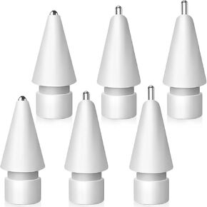 Replacement Pencil Tips for Apple Pencil, Multiple Durable iPencil Tip Nibs Accessories for iPad Pro/Apple Pencil Pro/USB-C/ 1st Gen/ 2nd Generation (6 PCS)