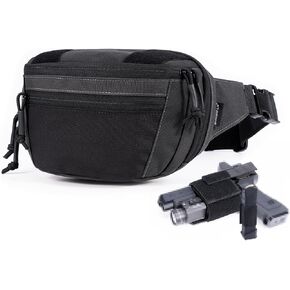 SHANGRI-LA Tactical Concealed Carry Fanny Pack for Men and Women, Low-Profile CCW Waist Bag, with Pistol Holster and Mag Holder, Multi-Use for Hiking, Travel, EDC
