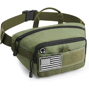G4Free Tactical Fanny Bag with Adjustable Waist Belt, Lightweight waist Pack, Crossbody Bag for Travel/Running/Hiking (Khaki)