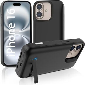Battery Case for iPhone 16 Pro Max, 8500mAh Extended Charging Case with Kickstand for Apple 16 Pro Max, Phone Charger Case for 16 Pro Max(6.9") Black