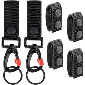 BSGB Tactical Gear Clip Heavy Duty Belt Key Holder Nylon MOLLE Keychain Metal Carabiner Clip Tactical Gear Hook Accessories