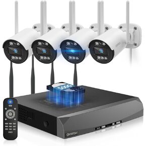 《130°Wide Angle & Two-Way Audio》Wireless Security Camera System Outdoor, WiFi Cameras for Home Security,Video Surveillance Systems