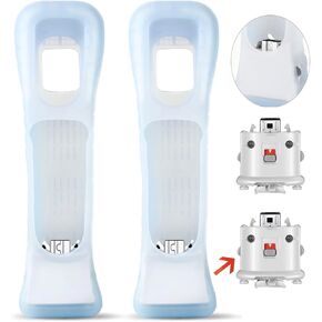 Wii Motion Plus Adapter Set - 2 Adapters & 2 Silicone Covers for Enhanced Gaming Experience (White)