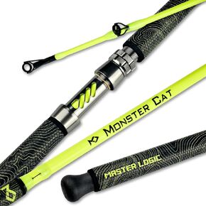 Monster Catfish Rod, 1 Piece 7’ Glow in The Dark Catfishing Casting Rods Durable S-Glass and Carbon Graphite Catfish Fishing Pole Super Grip with EVA Foam Medium Heavy