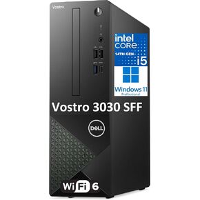 Dell Vostro 3030s Small Desktop Computer, Intel Core i5-14400 Processor, 16GB DDR5 RAM, 512GB PCIe SSD, WiFi 6, Bluetooth, Type-C, DisplayPort, HDMI, KB and Mouse, Windows 11 Pro SFF Small Form Factor