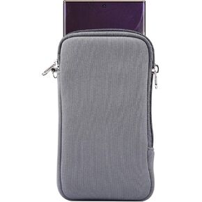 Neoprene Phone Pouch Sleeve Carrying Case with Neck Lanyard for Samsung Galaxy S23 Ultra S22 / S21 Ultra A16 A03S A05 5G A14 5G A13, Moto G Stylus 5G / G Power/G 5G / G Play (2024 2023), (Black-XL)