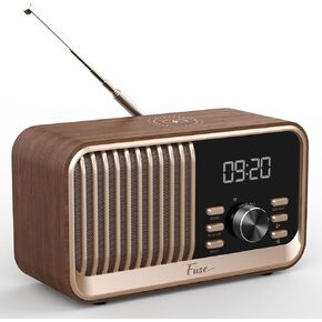 Fuse Hark Bluetooth Radio Speaker | Wireless 10W Charger | AM/FM Radio Speaker with Bluetooth & AUX Input | Alarm Clock