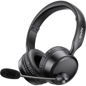 LEVN Bluetooth Headset, Bluetooth Headphones with Microphone (AI Noise Cancelling), 60 Hrs Working Time Dual Connection Wireless Headset with Mic & Mute Button for Work/Phone/Call Center/PC/Laptop