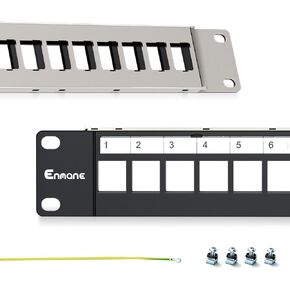 48Port Blank Keystone Patch Panel Rackmount&Wall Mount 1U 19-inch Network Patch Panel RJ45 Keystone Patch Panel for Gigabit Network