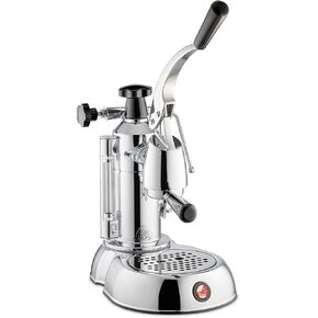 La Pavoni PSW-16 Stradivari 16-Cup Lever Espresso Machine | Chrome Finish with Wood Handles | 38-Ounce Boiler for 16 Shots | Dual Frothing System and Piston Lever Design | Made in Italy | Home & Cafes in Kuwait