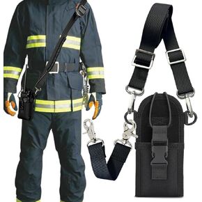 Radio Holster for Firefighter Bundle Set, Includes Radio Strap and Moveable Mic Holder, Duty Belt Holder, Anti-Sway Strap for EMS EMT Firefighters Polices