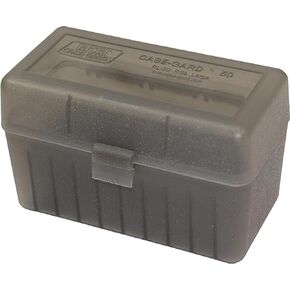 MTM RL-50-41 50-Round Flip-Top Rifle 270 Win 30-06 25-06 Ammo Box, Large, USA Made, Clear Smoke