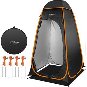 Chihee Outdoor Privacy Shelter Pop Up Camping Bathroom Tent Pod Portable Changing 1 Room Instant Camp Toilet Stall Shower Tents Dressing Room Foldable with Cover Floor Carry Bag Hiking Fishing