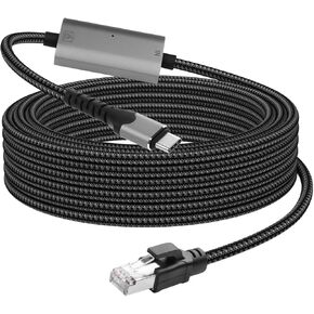 CERRXIAN USB C to 2.5 Gbps Ethernet Cable 6.5 FT, RJ45 LAN to USB C Adapter, Directly Connected Cat Network Cable Converter to Type C Cable Support USB-C Port Laptops in Kuwait