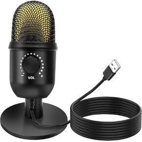 MEIRIYFA USB Microphone Computer Condenser Microphone for PC Gaming PS4/5 Streaming Podcasting Recording Mic Adjustable Stand with 360° Rotation