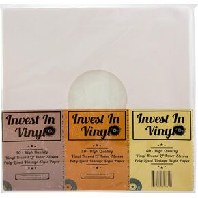 50 Poly Clined Paper Sleeves Lp Inner Sleeves Vinyl Records (80 GSM Ivory Color) توفر مجموعة LP الخاصة بك بالحماية المناسبة - الاستثمار في الفينيل