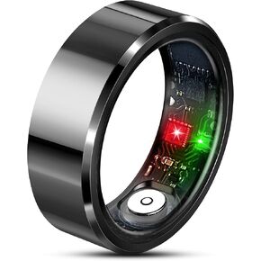 Smart Ring, Wearable Fitness Ring Health Tracker, Sleep Tracking, Heart Rate Fitness Tracker, 5-7 Days Battery Life (Gold, Size 10# – 19.8mm Diameter)