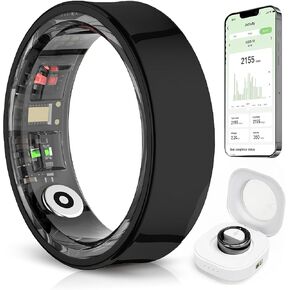 2025 Smart Ring for Men & Women – Fitness & Health Tracker with Heart Rate, Sleep & Blood Oxygen Monitoring, Step & Calorie Tracking, IP68 Waterproof (Gold, 8)