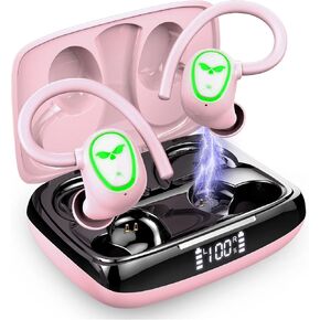 Wireless Earbuds Bluetooth 5.4 Headphones Sport, 2025 Bluetooth Earbuds with Earhooks, 50H Stereo Over Ear Buds, Earphone with 4 ENC Noise Canceling Mic, IP7 Waterproof Headset for Running/Gym/Workout