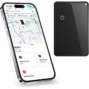 Wallet Tracker Card for Apple Find My(iOS Only): Wallet Finder Slim Smart Tracking Bluetooth Tracker for Purse Luggage Tags Passport, Rechargeable Item Locator for Home Travel