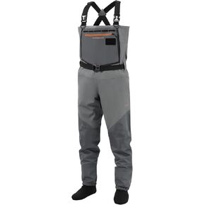 BASSDASH Flex Men’s Nylon Breathable Chest Waders Waterproof Fly Fishing Stocking Foot for Hunting Lightweight