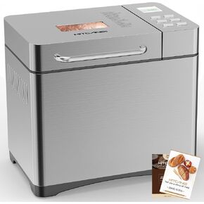 Bread Maker Machine, 19-in-1 Programmable, 3 Loaf Sizes & Crust Colors, 15H Delay Timer, 1H Keep Warm, Nonstick Ceramic Pan, Includes Recipes