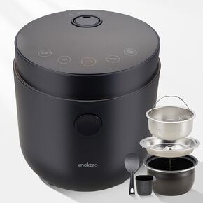 Low Carb Sugar Rice Cooker 2 Cups Uncooked and 4 Cups of Regular Cooking Small Carb Reducing Maker Rice and Grain Multi-Cooker with Stainless Steel and Nonstick Inner Pot