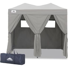 EAGLE PEAK Outdoor Changing Room 8x4, 2 Room Pop Up Portable Changing Room, Sun Shelter, Pop Up Changing Tent for Beach or Pool, Portable Dressing Room for Photoshoots (Black)
