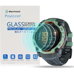 Poyiccot 3Pack Smartwatch Screen Protector Compatible for Garmin Instinct 3 45mm Amoled/Solar Accessories, HD Anti-Scratch Bubble Free Screen Protector Film for Instinct 3 45mm Watch