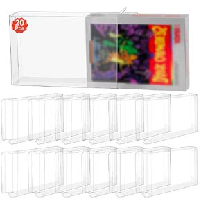 20Pcs Plastic Protector Case, Display Case Protector Clear Plastic Protection Sleeve Display Box for Atari 2600 7800 Cartridge