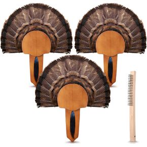 3 Set Turkey Mounting Kit Easy to Assemble Gobbler Tail & Beard Mount Kit Wooden Gobbler Fan Mount for Turkey Hunting Trophy Display Decoration